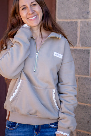 Comfort Zone Halfzip - Mocha Lace