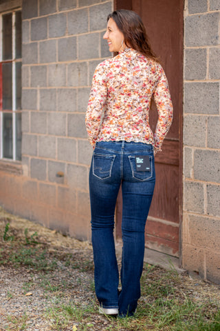 In The Garden Floral Mesh Top
