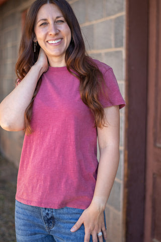 Mark Me Basic Tee- Crimson