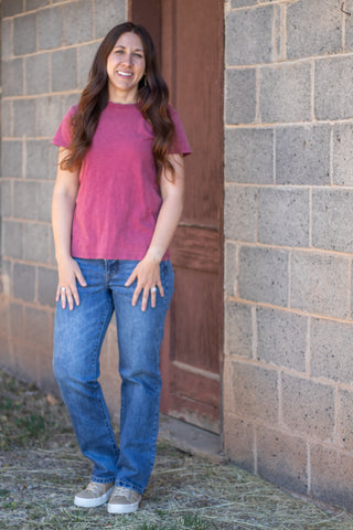 Mark Me Basic Tee- Crimson