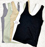 Ribbed Reversible Tank (Multiple Colors)
