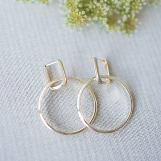 Twofold Earrings-Circle: Silver