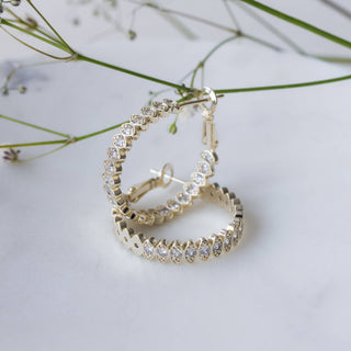 Front & Centre Hoops-clear: Gold/clear