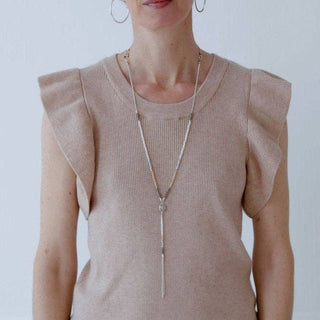 Borealis necklace: Silver/grey/champagne