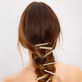 Medal Rhinestone Assorted Bobby Pins 4pc Set- Gold