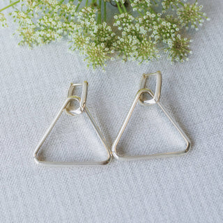 Twofold Earrings-Triangle: Silver