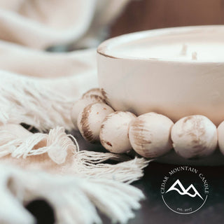 3 Wick Round Beaded Pottery Bowl Candle with Tassel