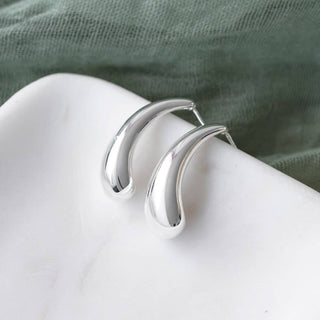 Power Curve Earrings: Silver