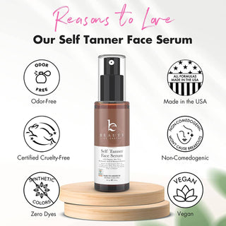 Self Tanner Hyaluronic Acid Face Serum 2oz (2 Shades)