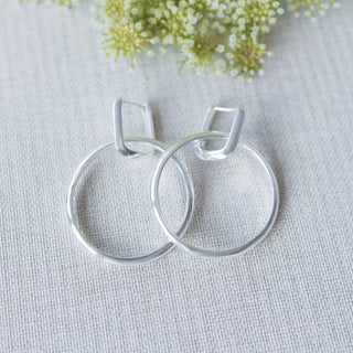 Twofold Earrings-Circle: Silver