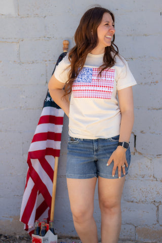 American Flag Daisy Tee