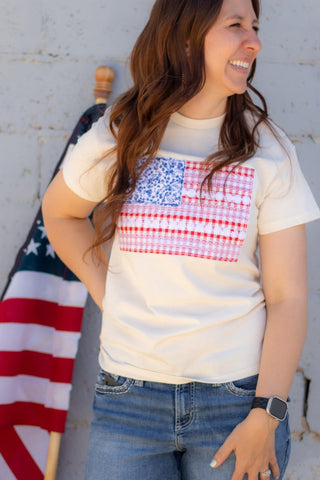 American Flag Daisy Tee