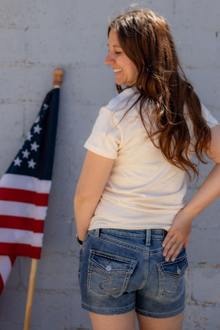 American Flag Daisy Tee