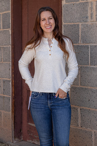 Aeris Top- Heather Oatmeal