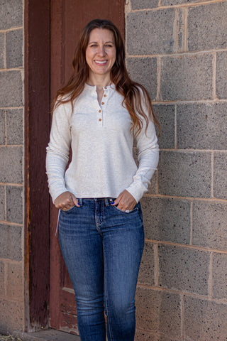 Aeris Top- Heather Oatmeal