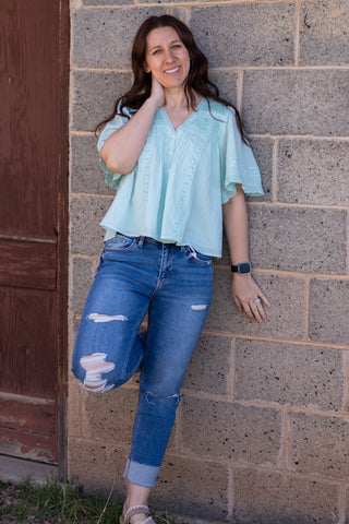 Audrey Pintuck Pleated Blouse