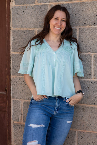 Audrey Pintuck Pleated Blouse