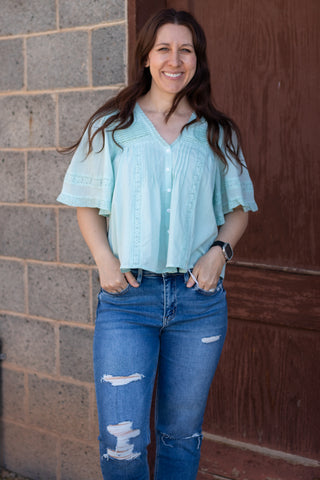 Audrey Pintuck Pleated Blouse