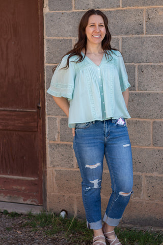Audrey Pintuck Pleated Blouse