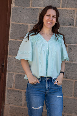 Audrey Pintuck Pleated Blouse