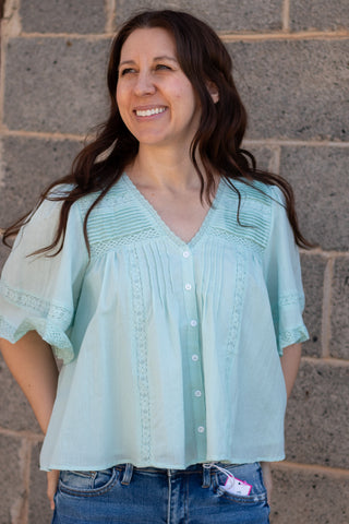 Audrey Pintuck Pleated Blouse