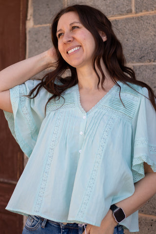 Audrey Pintuck Pleated Blouse
