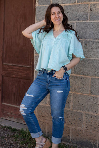Audrey Pintuck Pleated Blouse