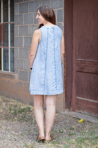 Better Than Planned Chambray Dress