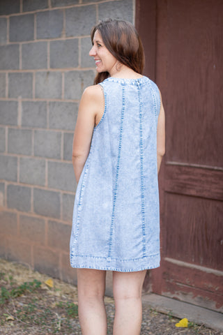 Better Than Planned Chambray Dress