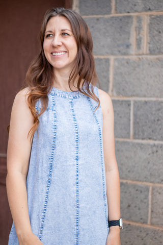 Better Than Planned Chambray Dress