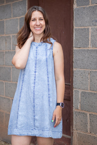 Better Than Planned Chambray Dress