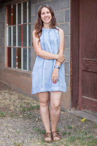 Better Than Planned Chambray Dress