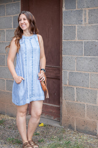 Better Than Planned Chambray Dress