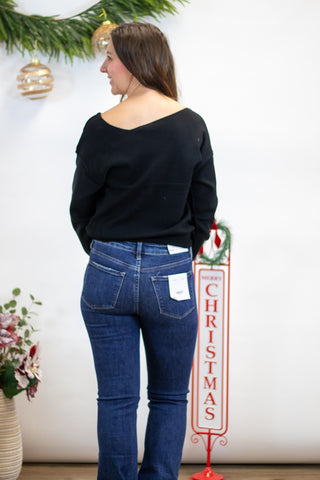 Bella Asymmetrical Sweater-Black