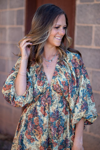 Bethany Bubble Vintage Floral Dress