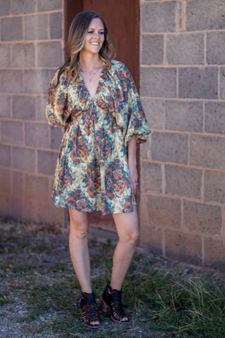 Bethany Bubble Vintage Floral Dress