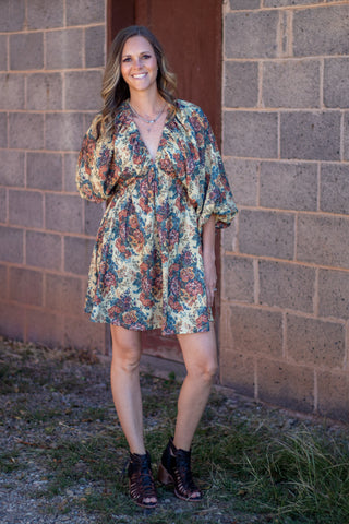 Bethany Bubble Vintage Floral Dress