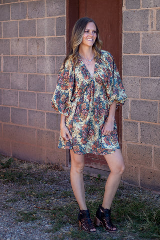 Bethany Bubble Vintage Floral Dress