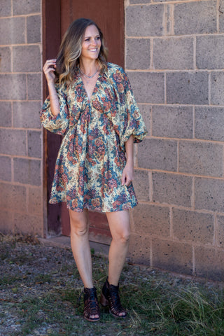 Bethany Bubble Vintage Floral Dress