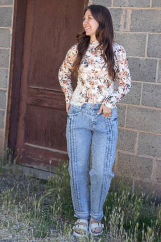 Cynthia Floral Lace Mesh Top