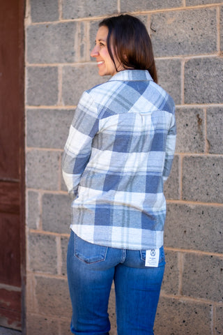 Cassian Shirt-Grey Beige Plaid