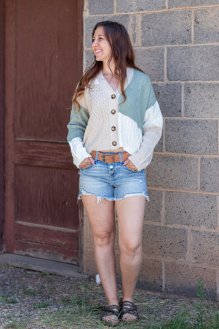 Catching On Color Blocked Cardigan