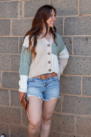 Catching On Color Blocked Cardigan