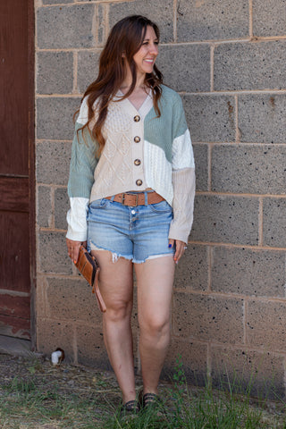 Catching On Color Blocked Cardigan