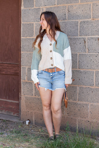 Catching On Color Blocked Cardigan
