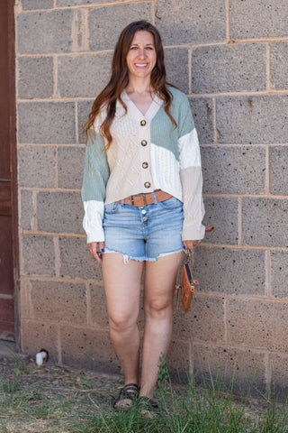 Catching On Color Blocked Cardigan