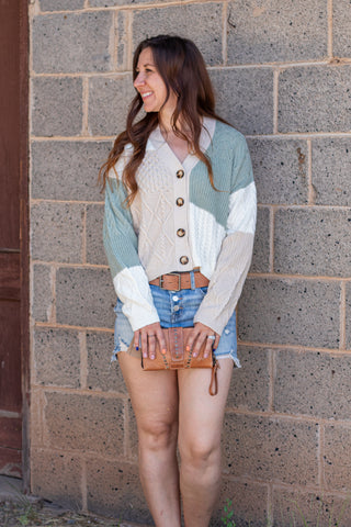 Catching On Color Blocked Cardigan