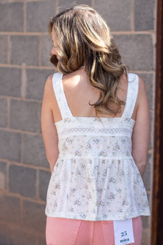 Cleo Floral Square Neck Tank