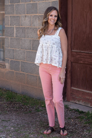 Cleo Floral Square Neck Tank