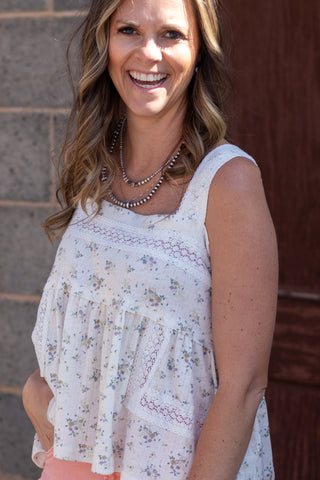 Cleo Floral Square Neck Tank